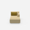 Chaise longue moderna in giallo vista frontale