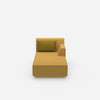 Chaise longue moderna in giallo vista frontale
