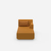 Chaise longue moderna in giallo vista frontale