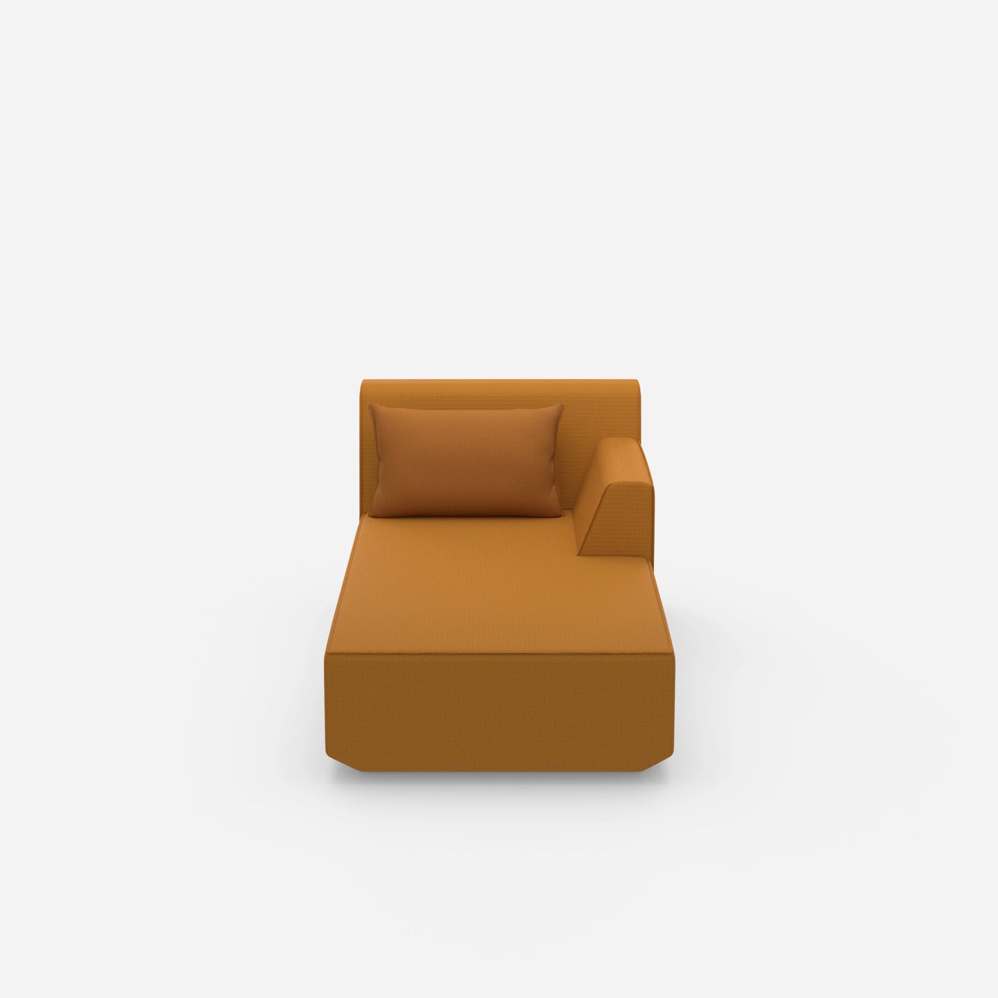 Chaise longue moderna in giallo vista frontale