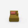 Chaise longue moderna in giallo vista frontale