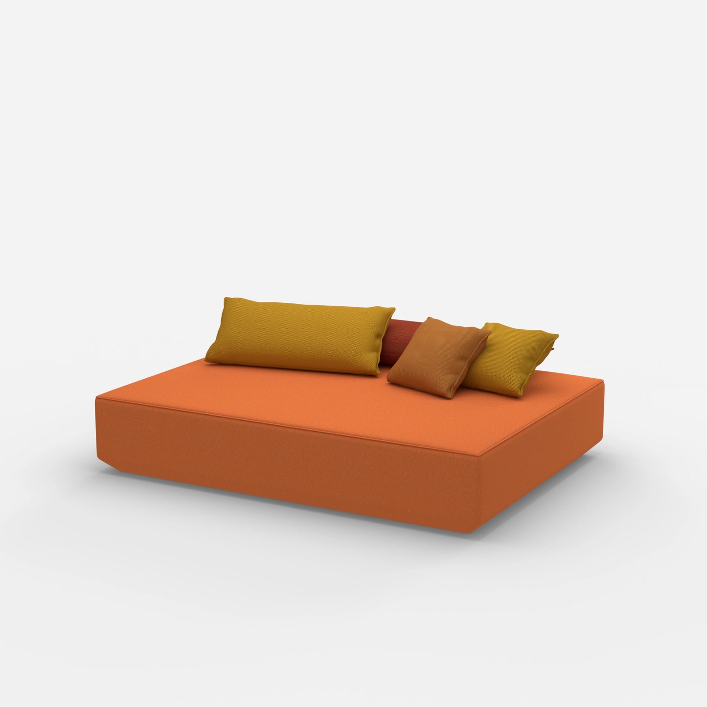 Pouf moderno di grandi dimensioni visto di lato
