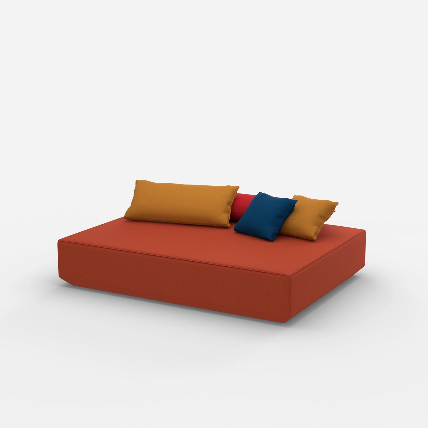 Pouf moderno di grandi dimensioni visto di lato