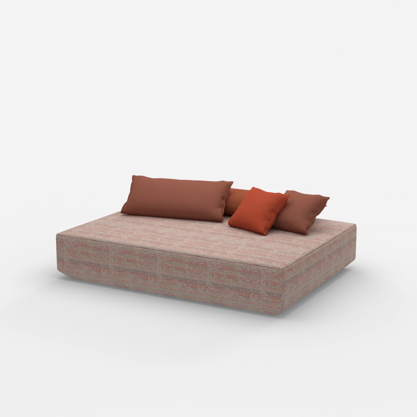 Pouf moderno di grandi dimensioni visto di lato