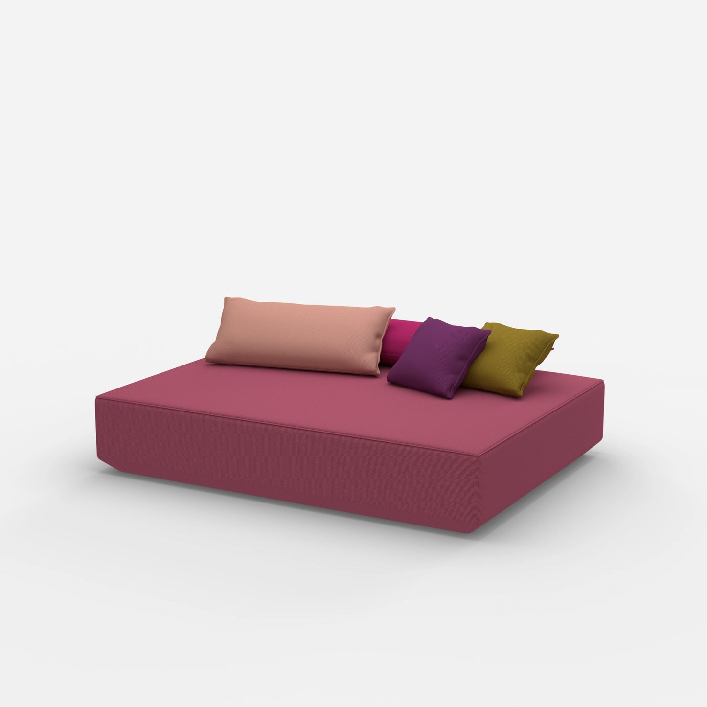 Pouf moderno di grandi dimensioni visto di lato