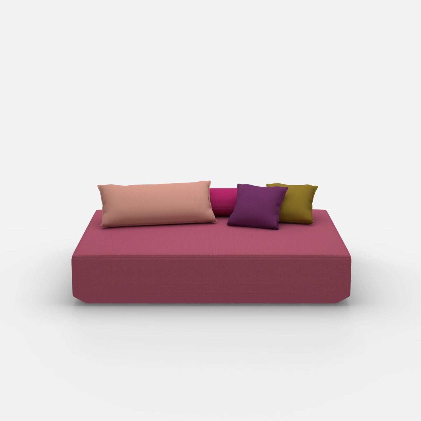 Pouf moderno di grandi dimensioni visto frontalmente