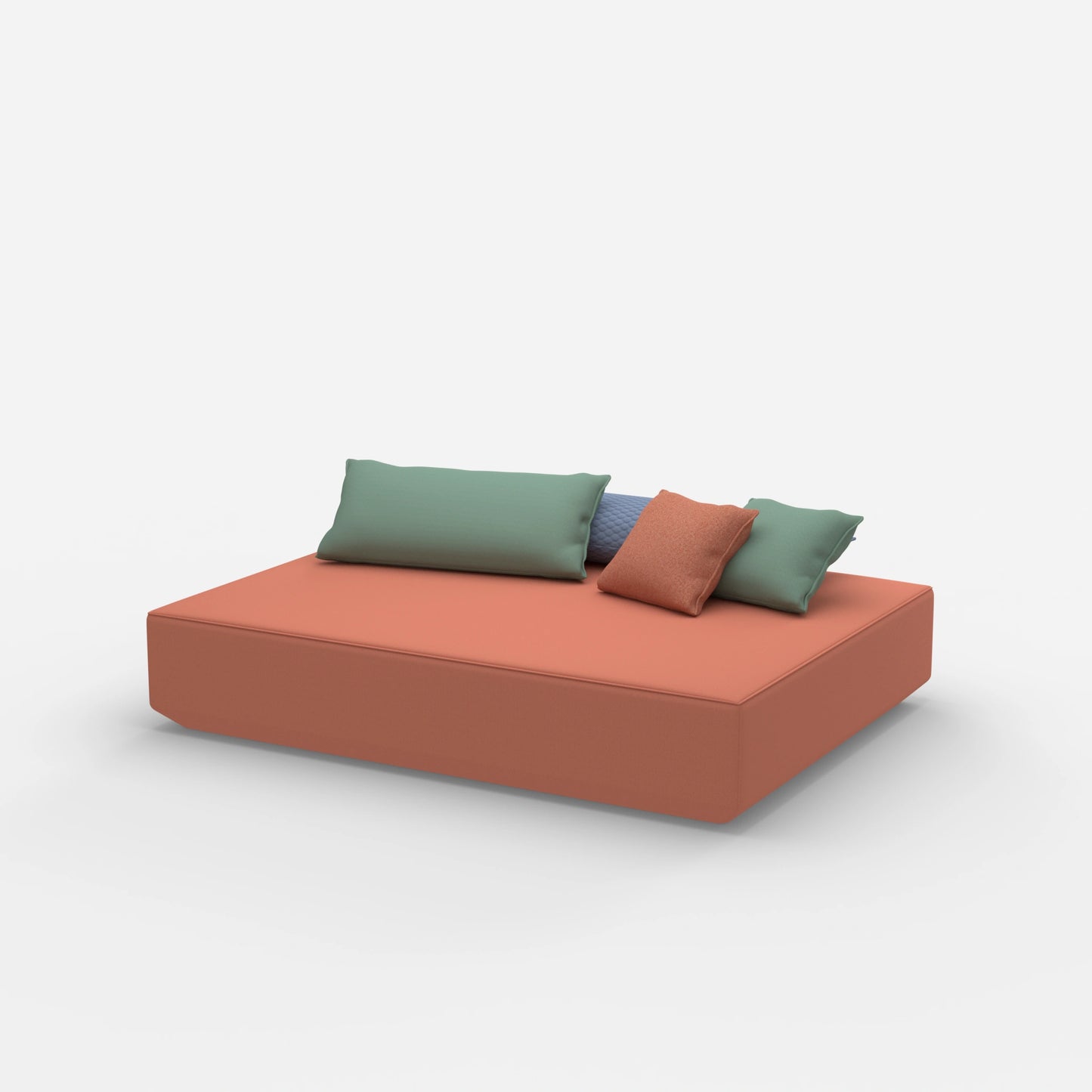 Pouf moderno di grandi dimensioni visto di lato