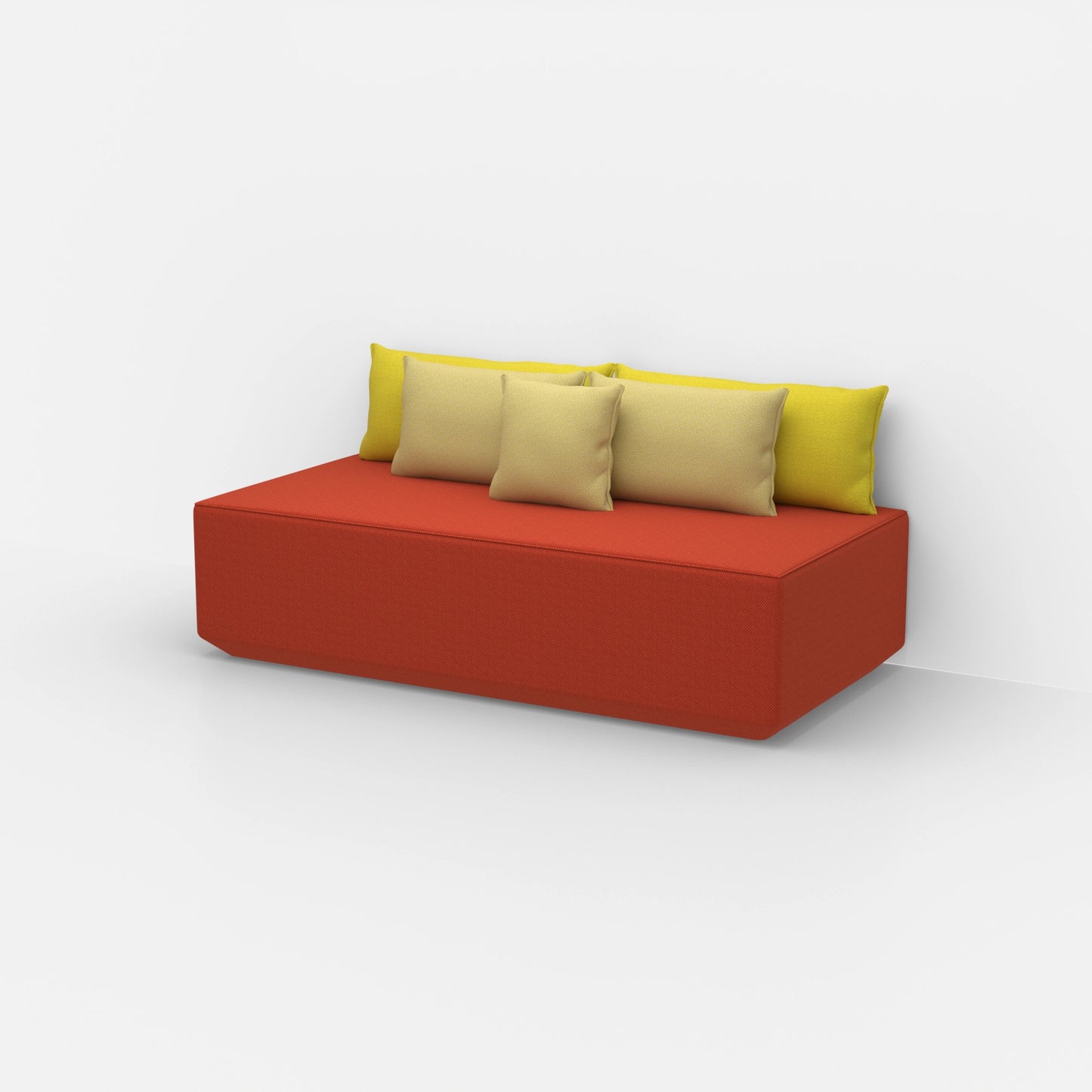 Pouf modulare moderno visto di lato