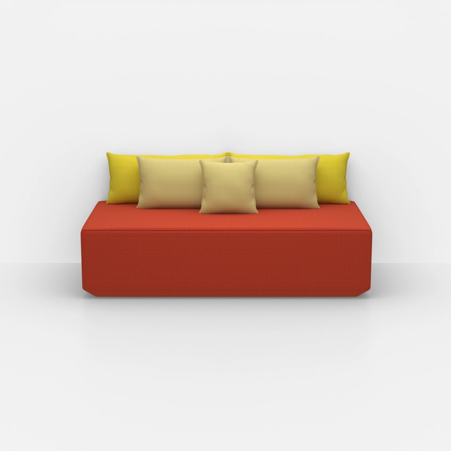 Pouf modulare moderno visto di fronte