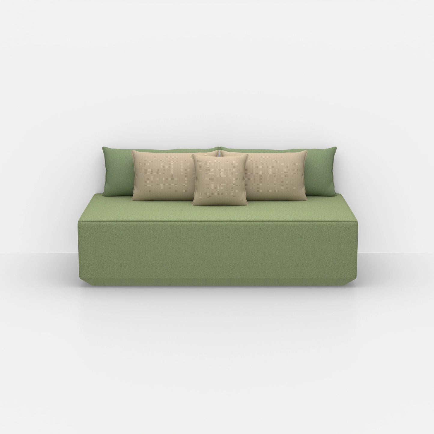 Pouf modulare moderno visto di fronte
