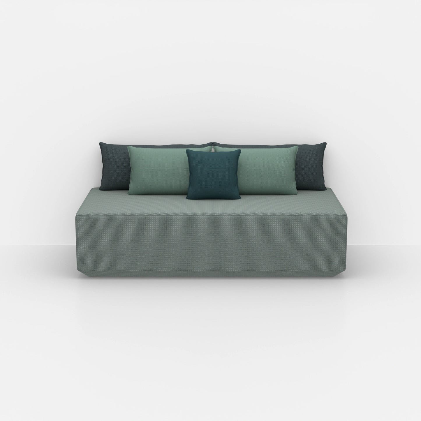 Pouf modulare moderno visto di fronte