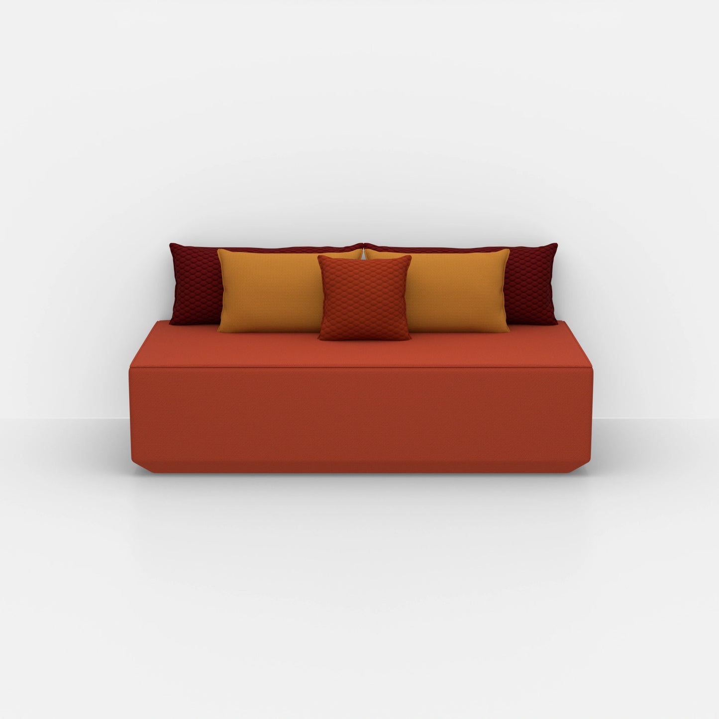 Pouf modulare moderno visto di fronte
