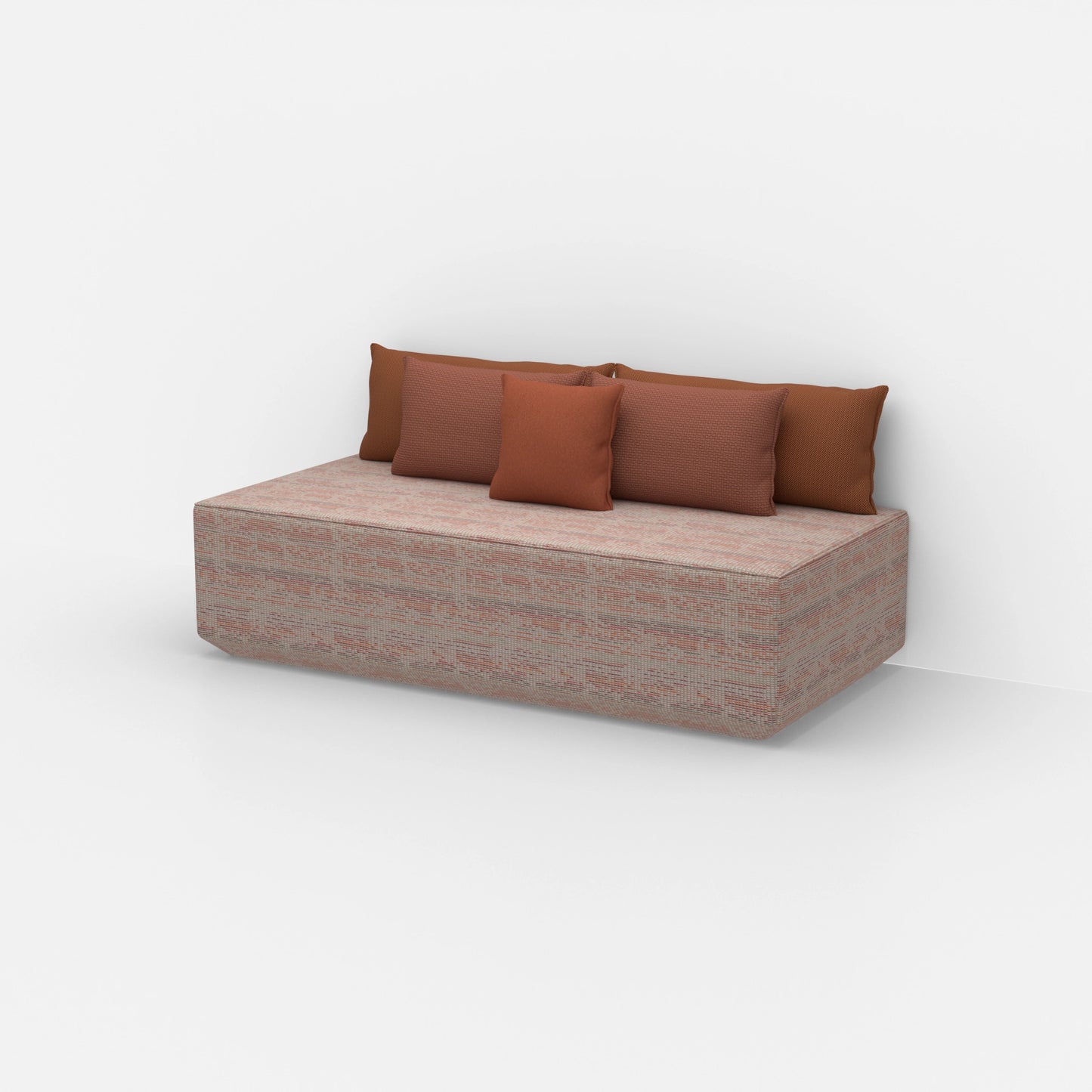 Pouf modulare moderno visto di lato