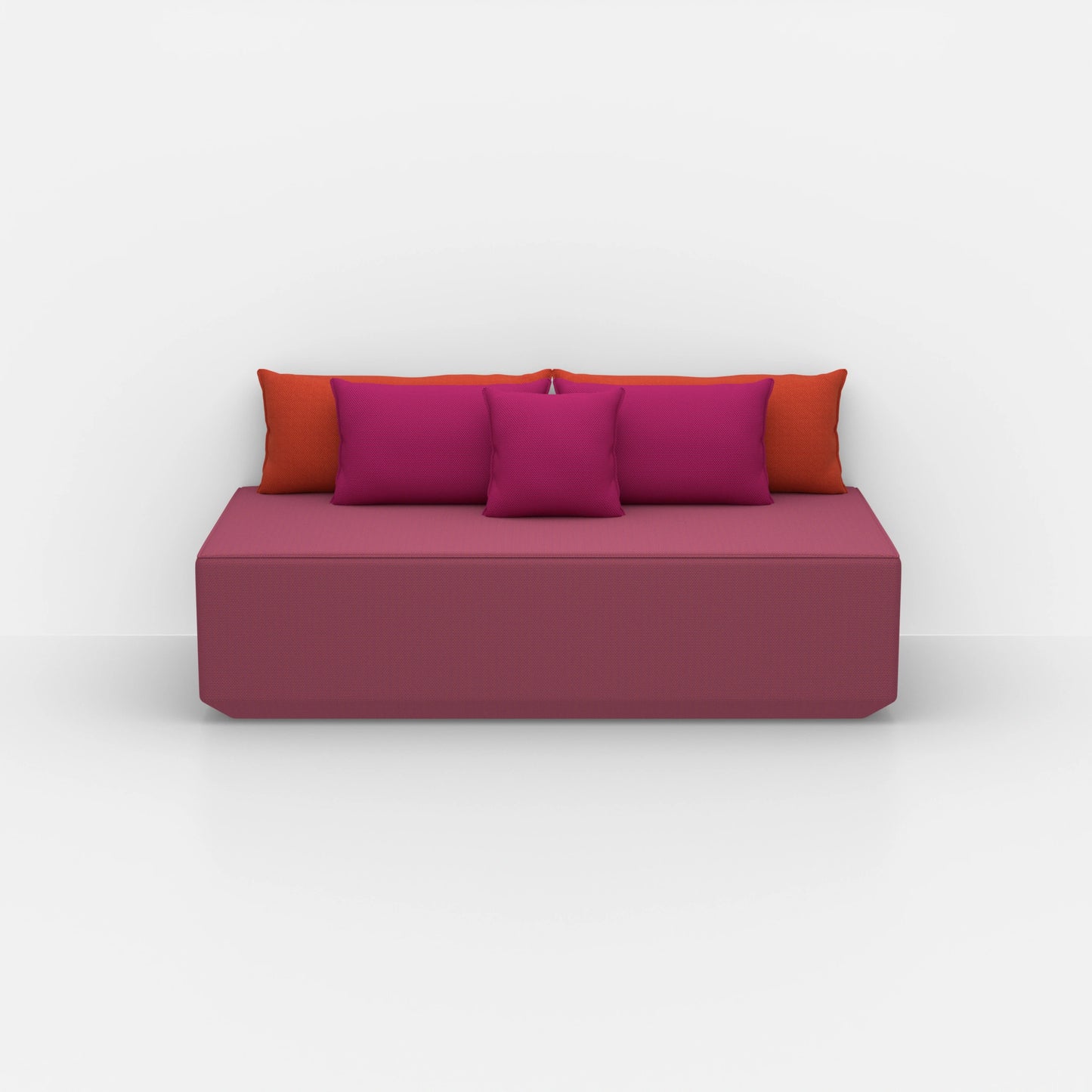 Pouf modulare moderno visto di fronte