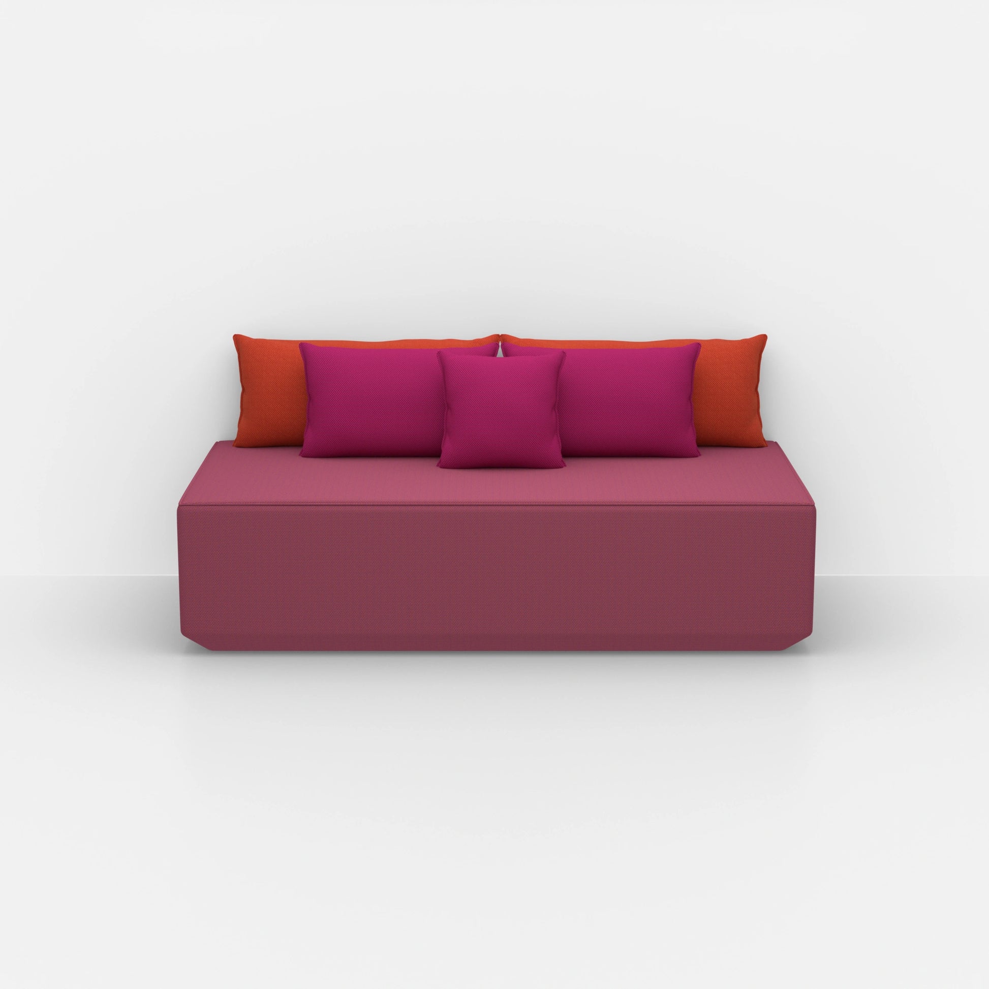 Pouf modulare moderno visto di fronte