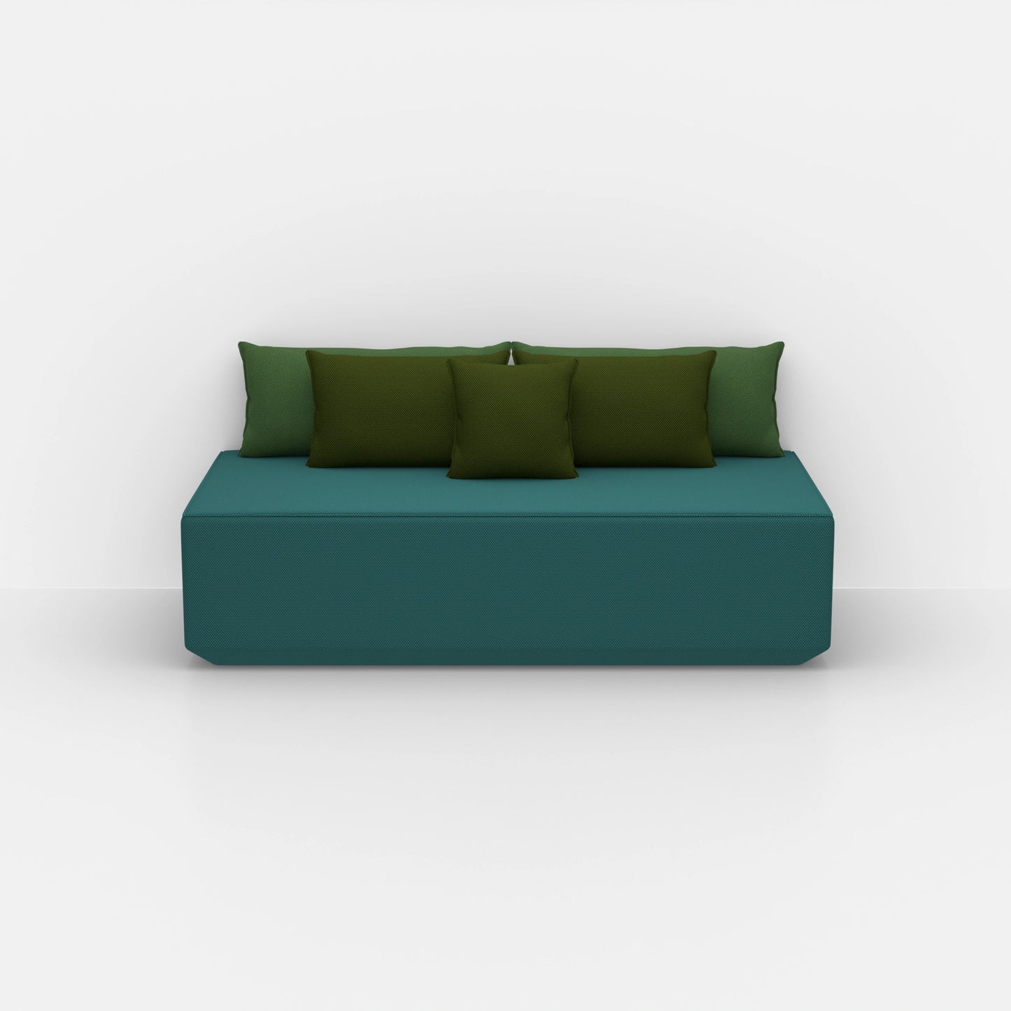 Pouf modulare moderno visto di fronte