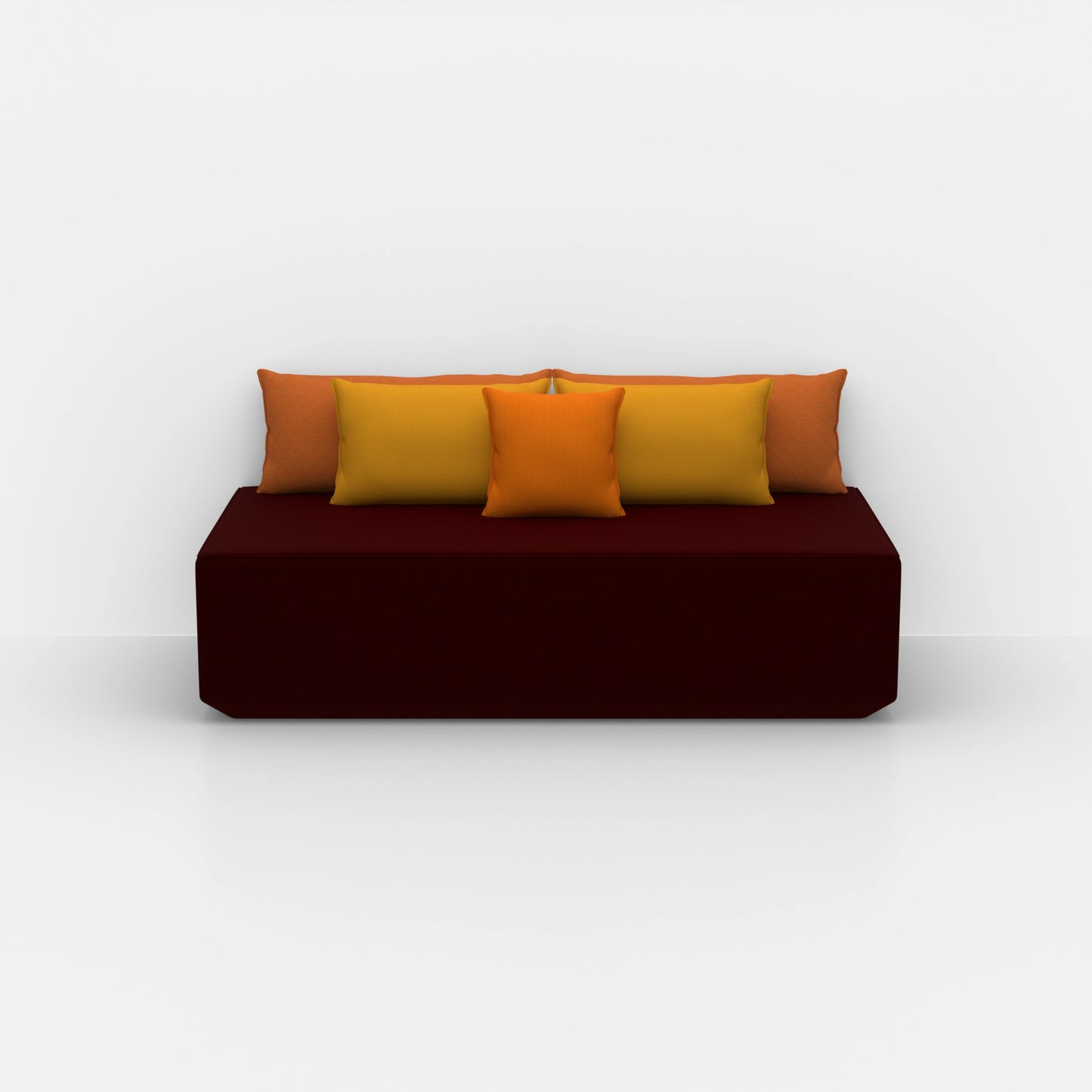 Pouf modulare moderno visto di fronte