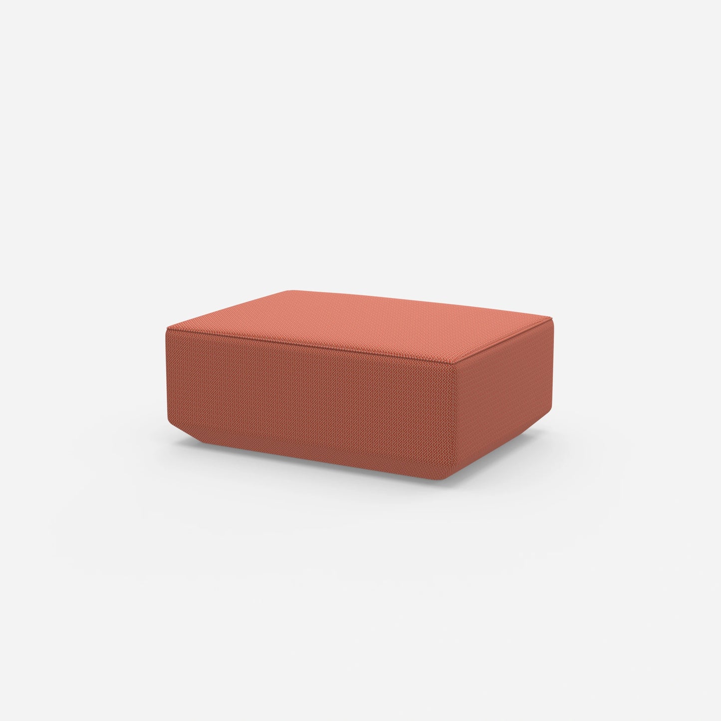 Pouf moderno arancione visto di lato