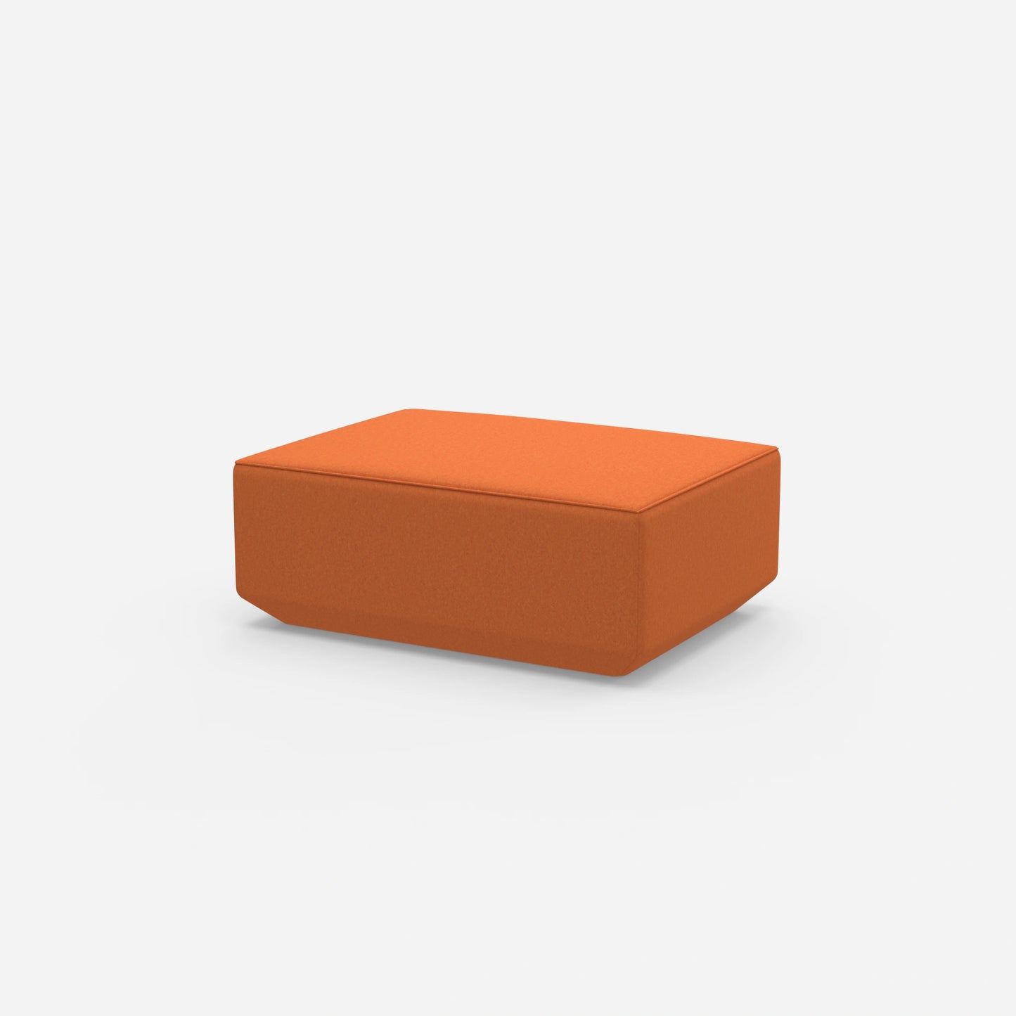 Pouf moderno arancione visto di lato
