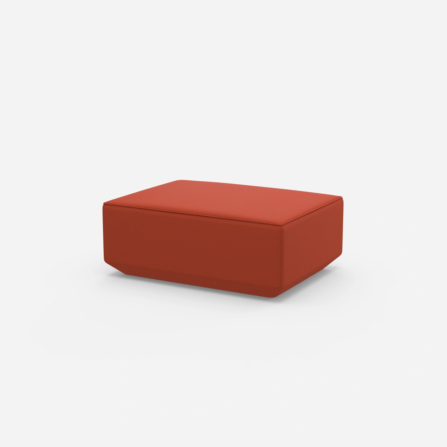 Pouf moderno arancione visto di lato