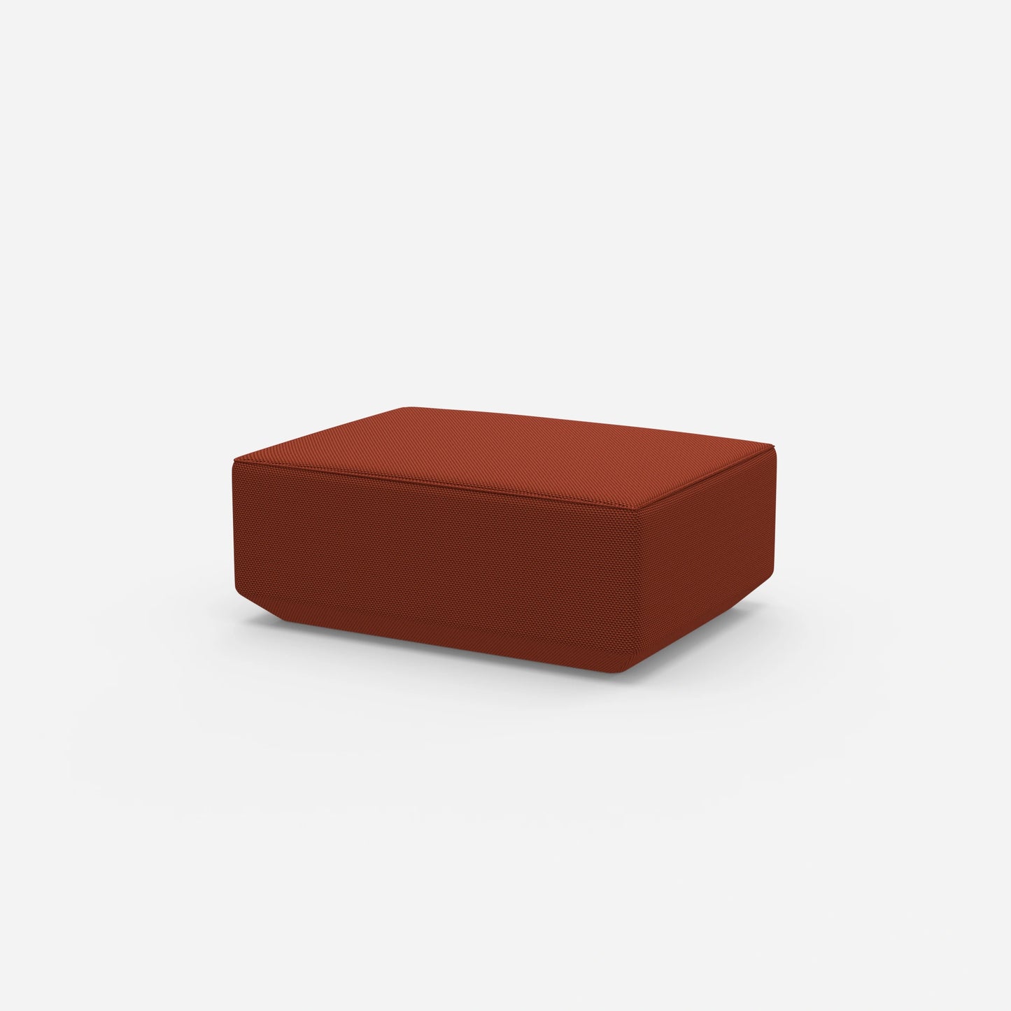 Pouf moderno arancione visto di lato