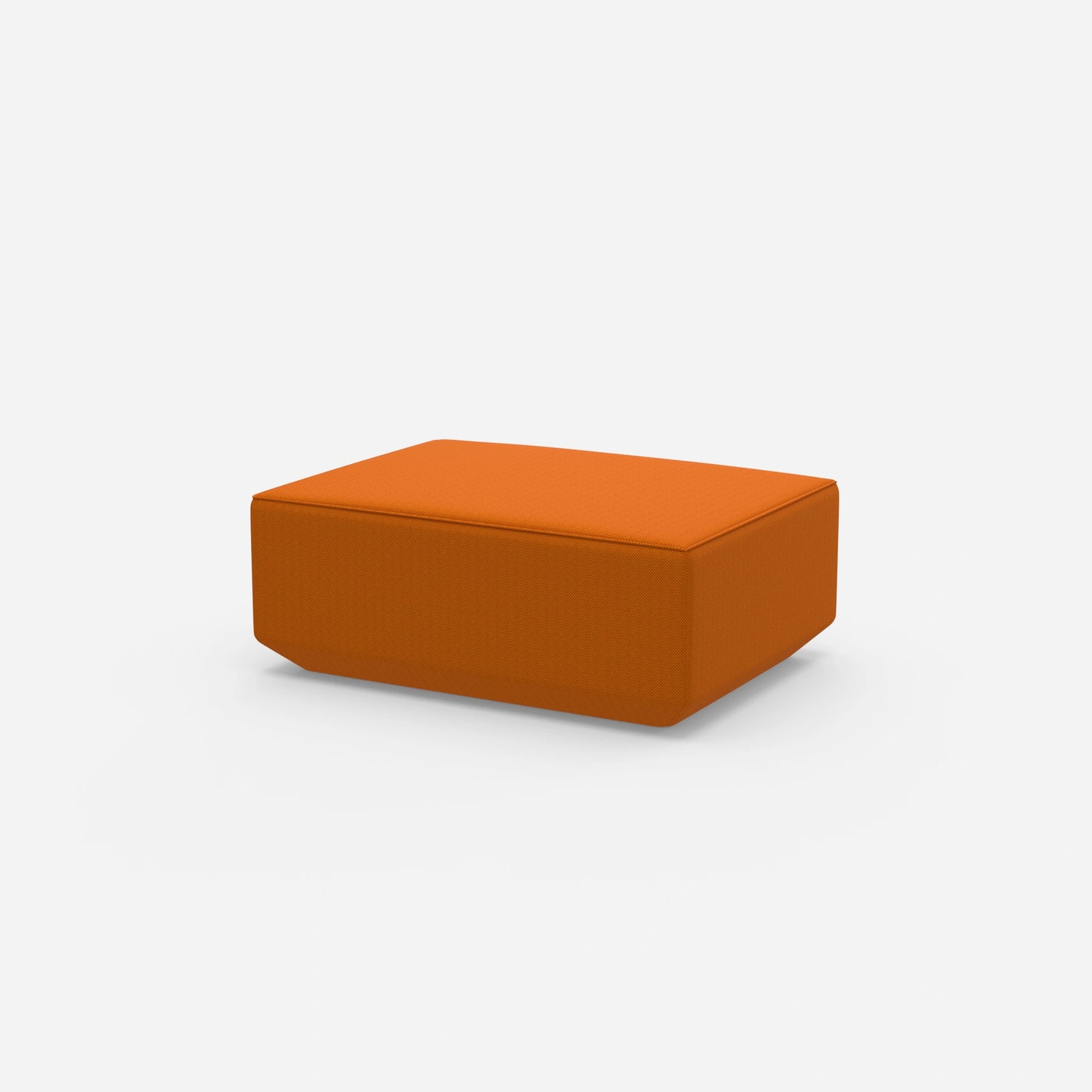 Pouf moderno arancione visto di lato