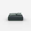 Pouf moderno color petrolio visto frontalmente