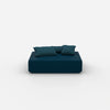 Pouf moderno color petrolio visto frontalmente