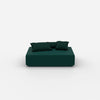 Pouf moderno color petrolio visto frontalmente