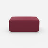 Pouf moderno rosa visto frontalmente