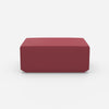 Pouf moderno rosa visto frontalmente