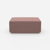 Pouf moderno rosa visto frontalmente