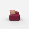 Pouf moderno di colore rosa dal davanti