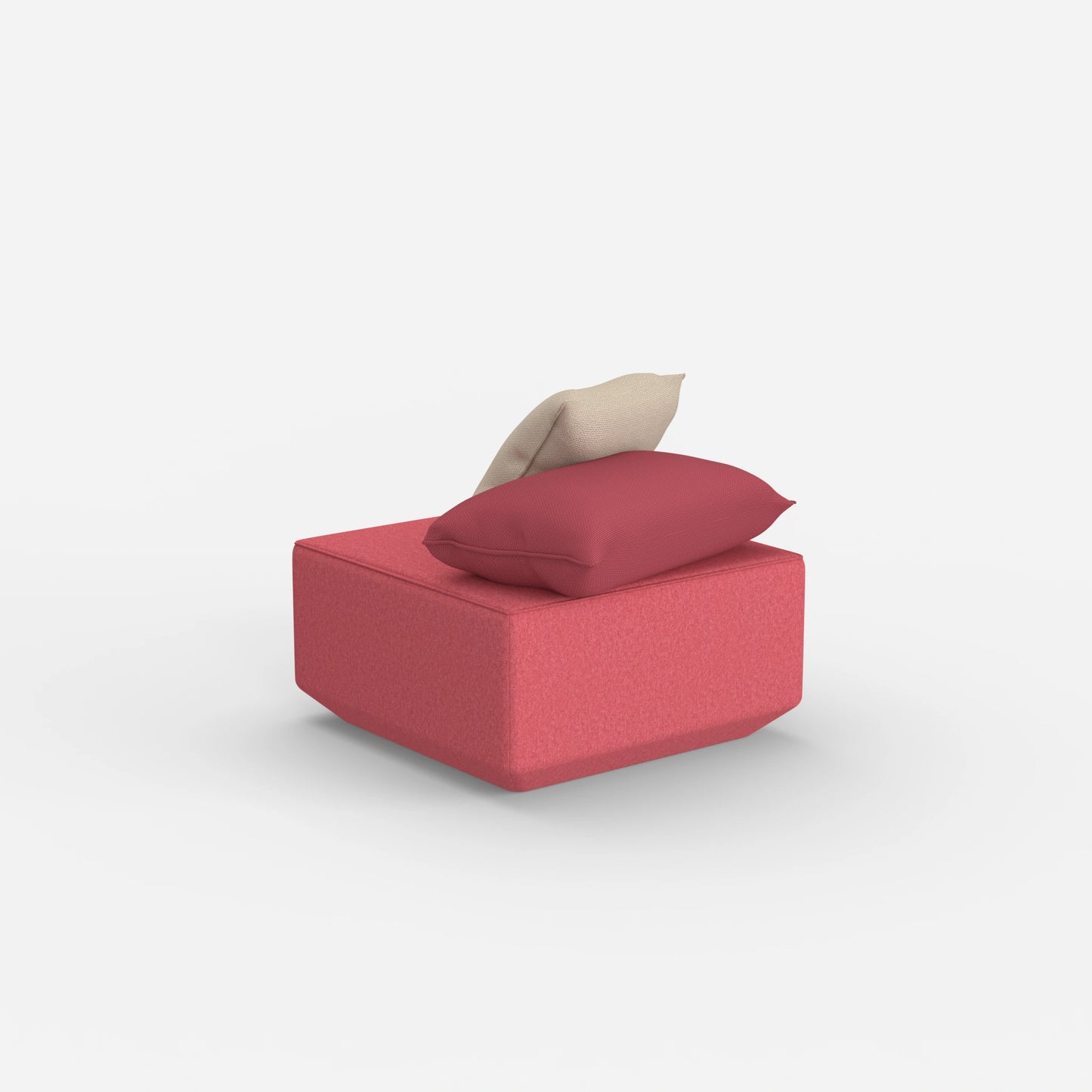 Pouf moderno rosa da dietro