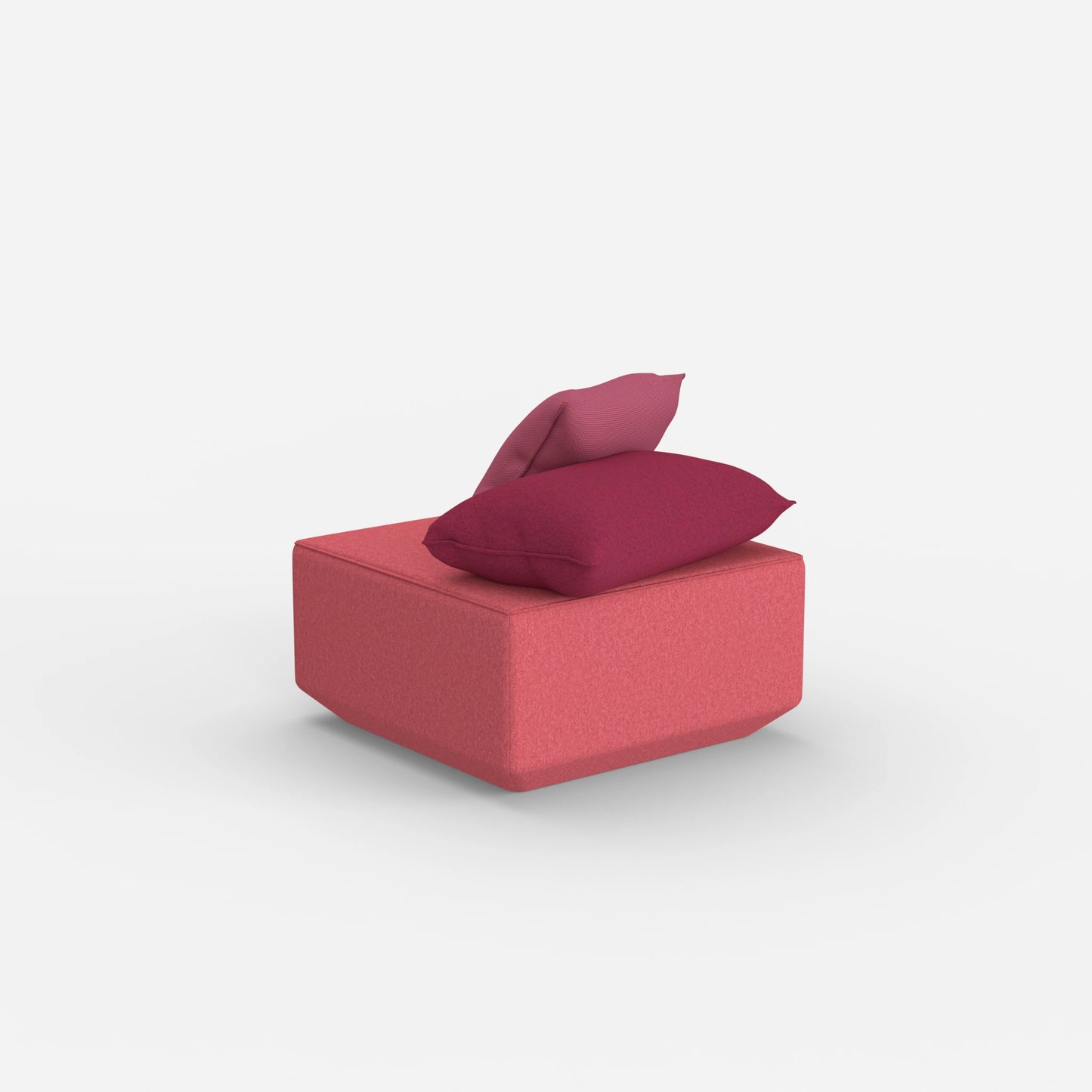 Pouf moderno rosa da dietro