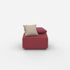 Pouf moderno di colore rosa dal davanti