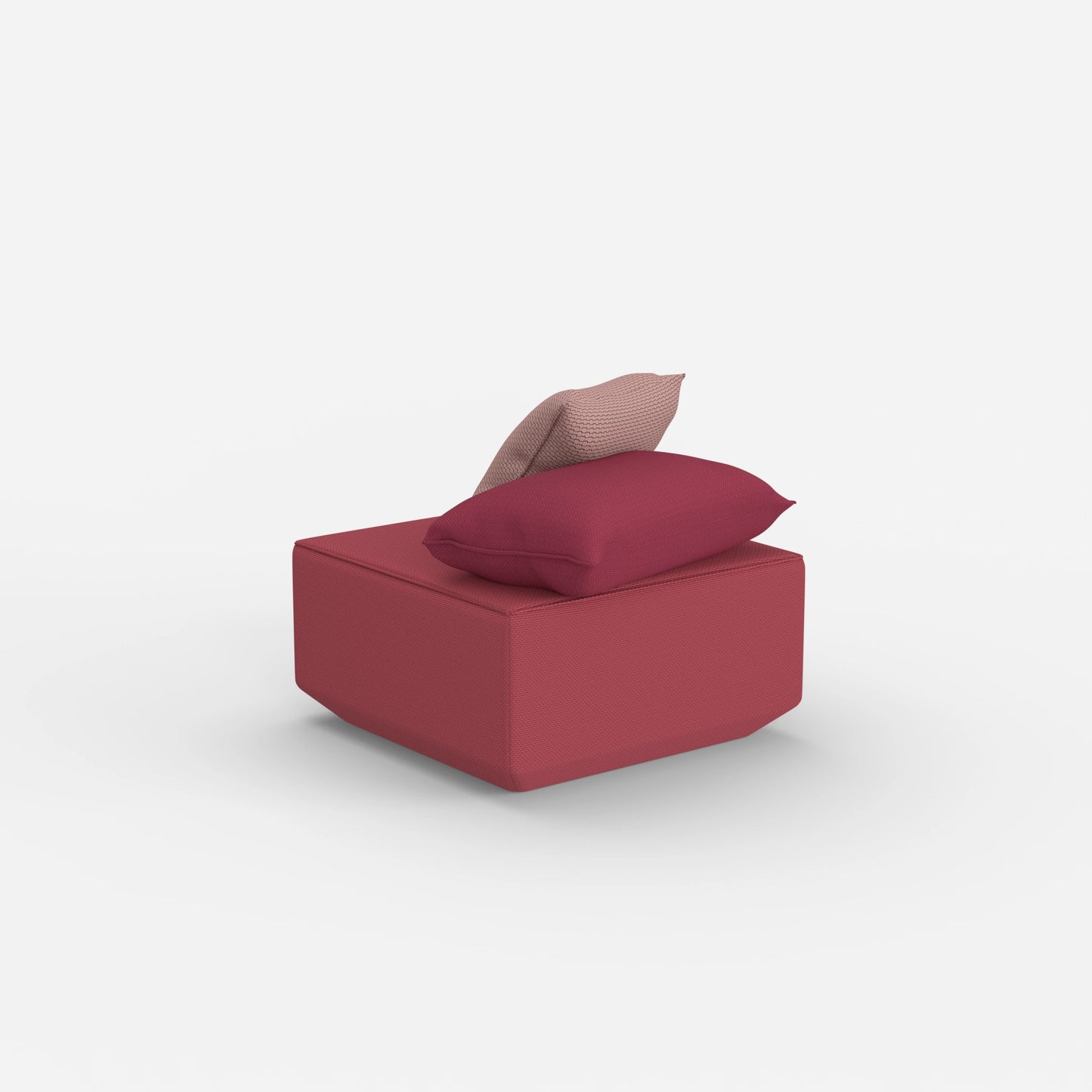 Pouf moderno rosa da dietro