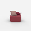 Pouf moderno di colore rosa dal davanti