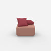 Pouf moderno di colore rosa dal davanti