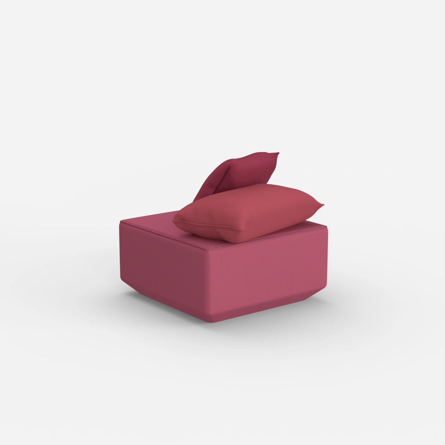 Pouf moderno rosa da dietro
