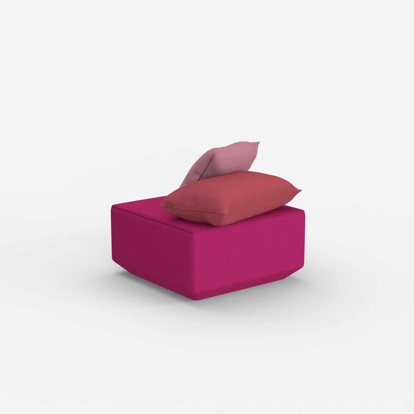 Pouf moderno rosa da dietro