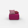Pouf moderno di colore rosa dal davanti
