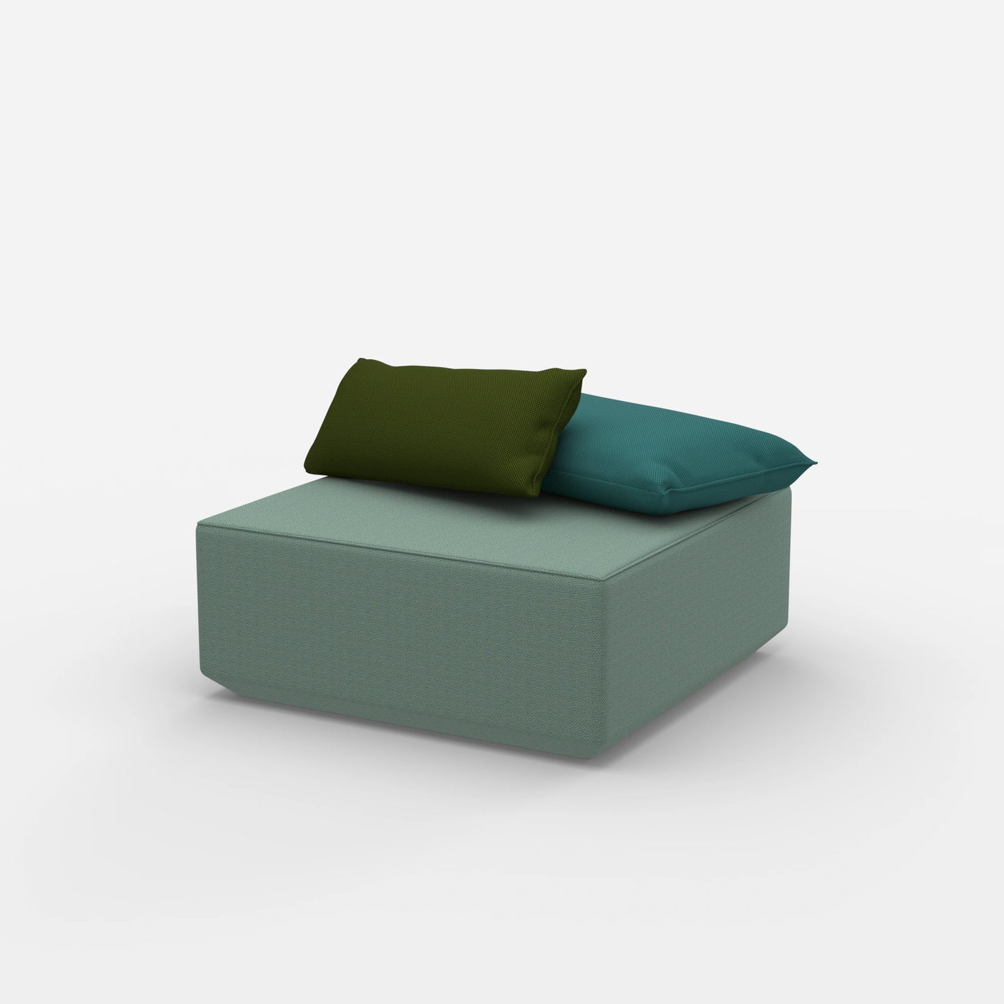 Pouf quadrato moderno visto di lato