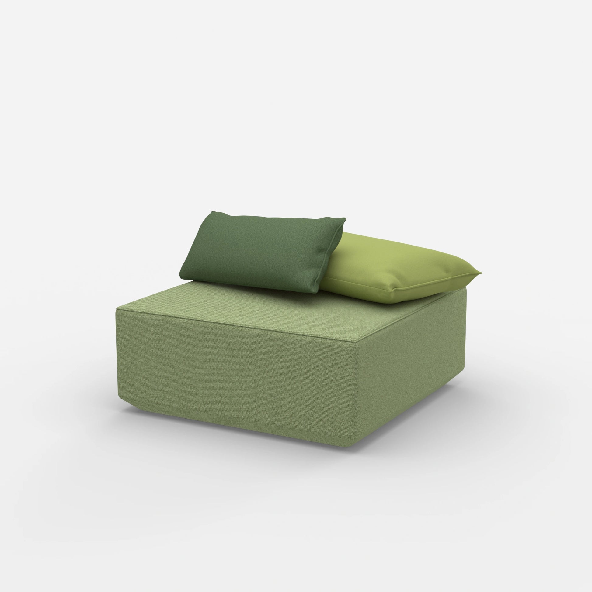 Pouf quadrato moderno visto di lato