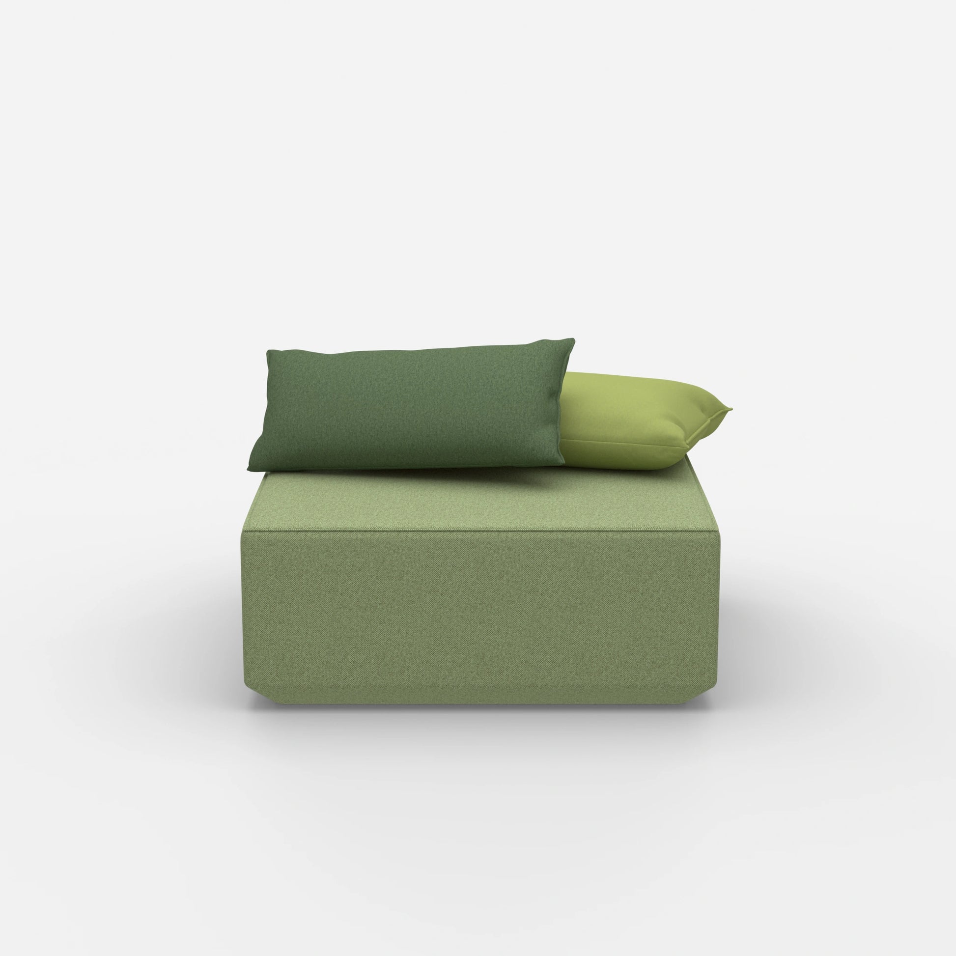 Pouf moderno quadrato visto frontalmente
