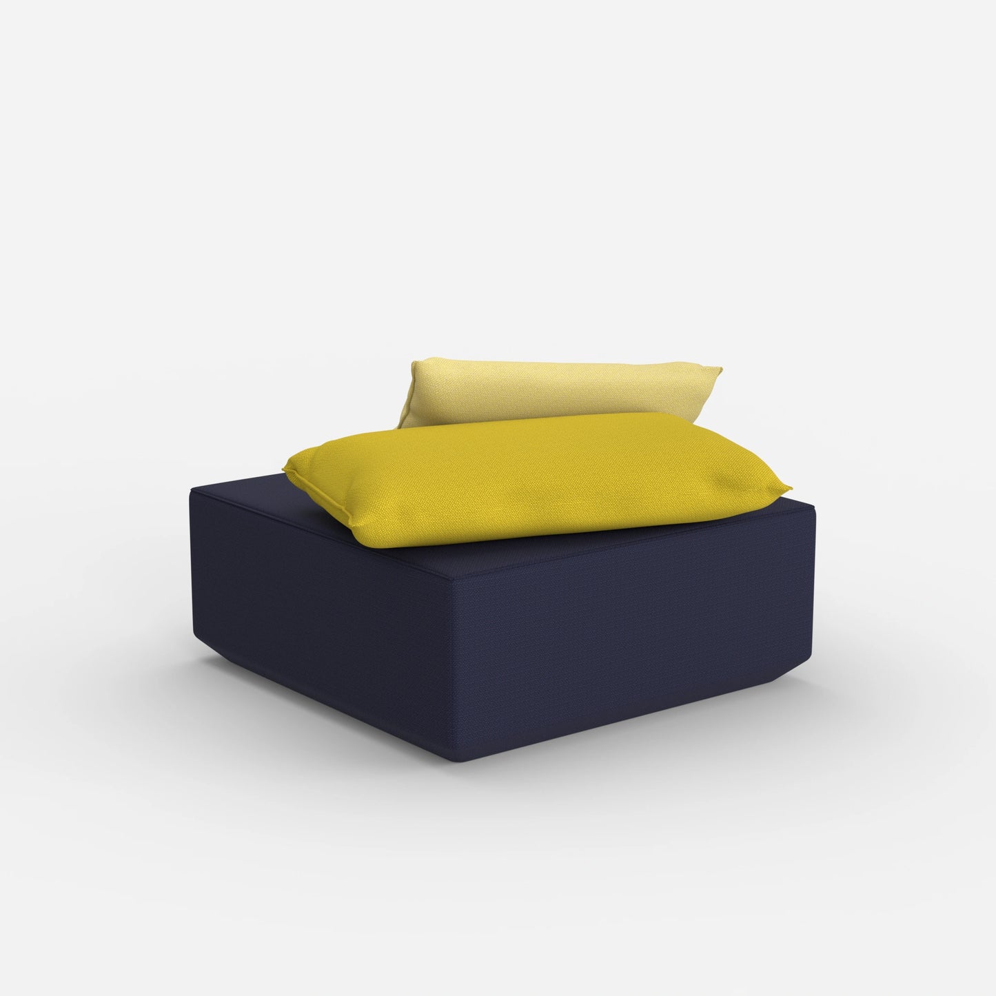 Pouf moderno quadrato da dietro