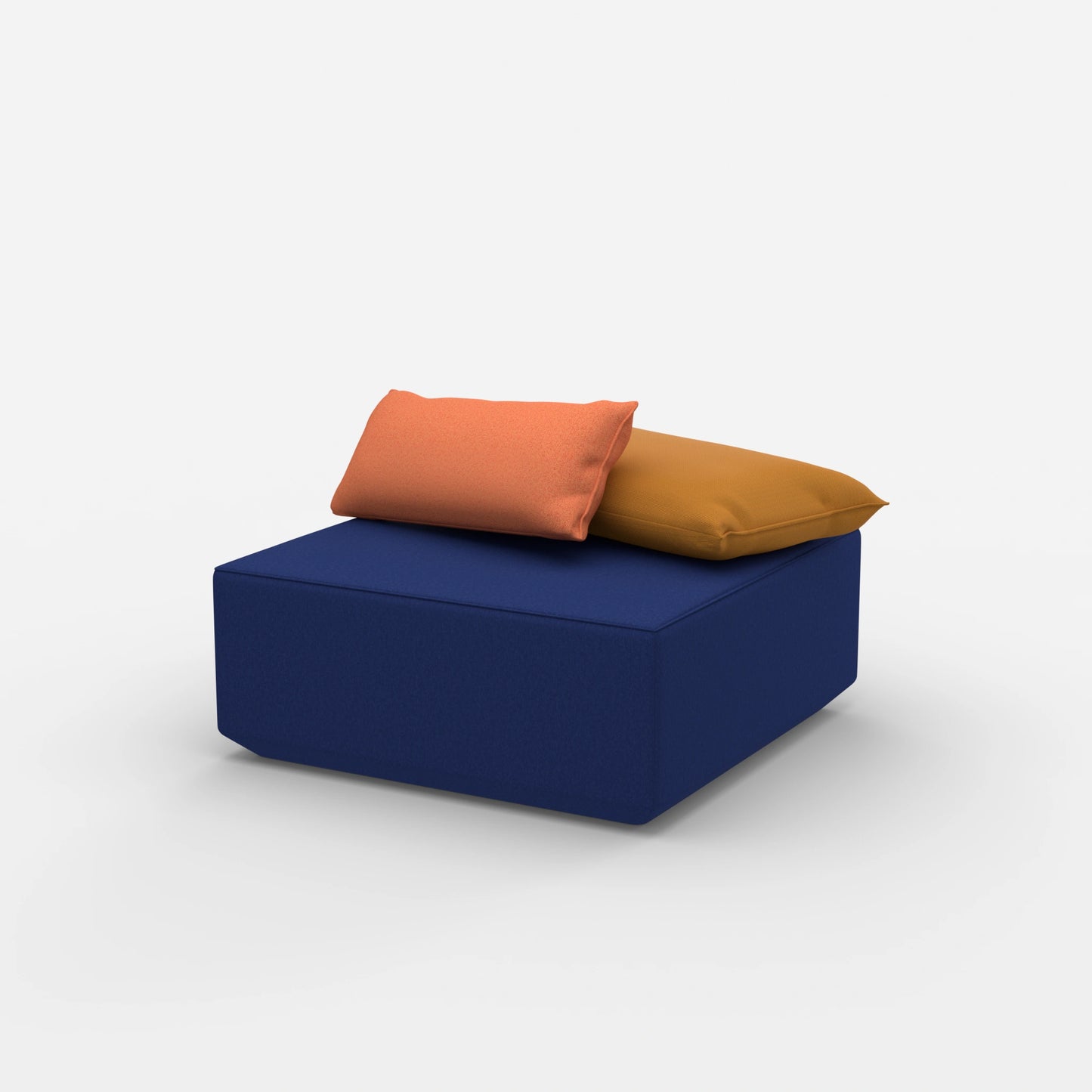 Pouf quadrato moderno visto di lato