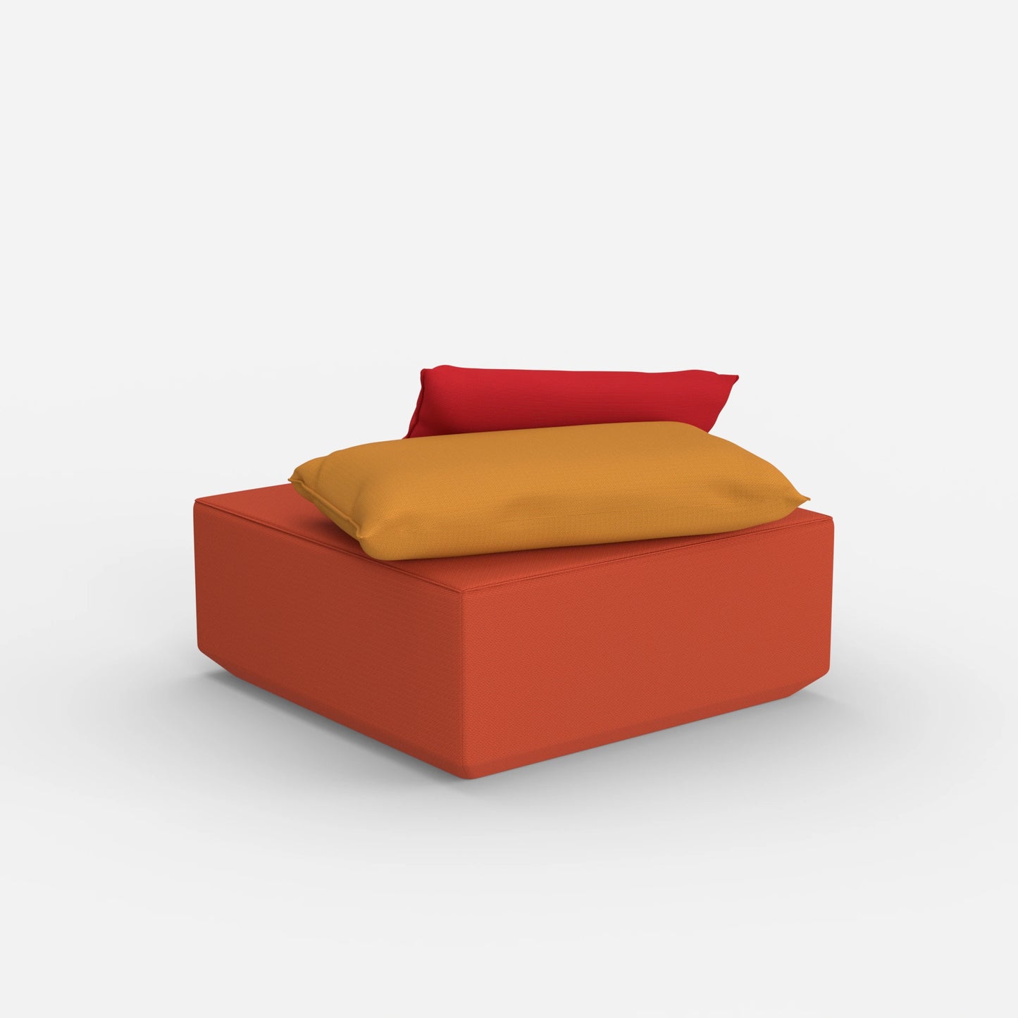 Pouf moderno quadrato da dietro
