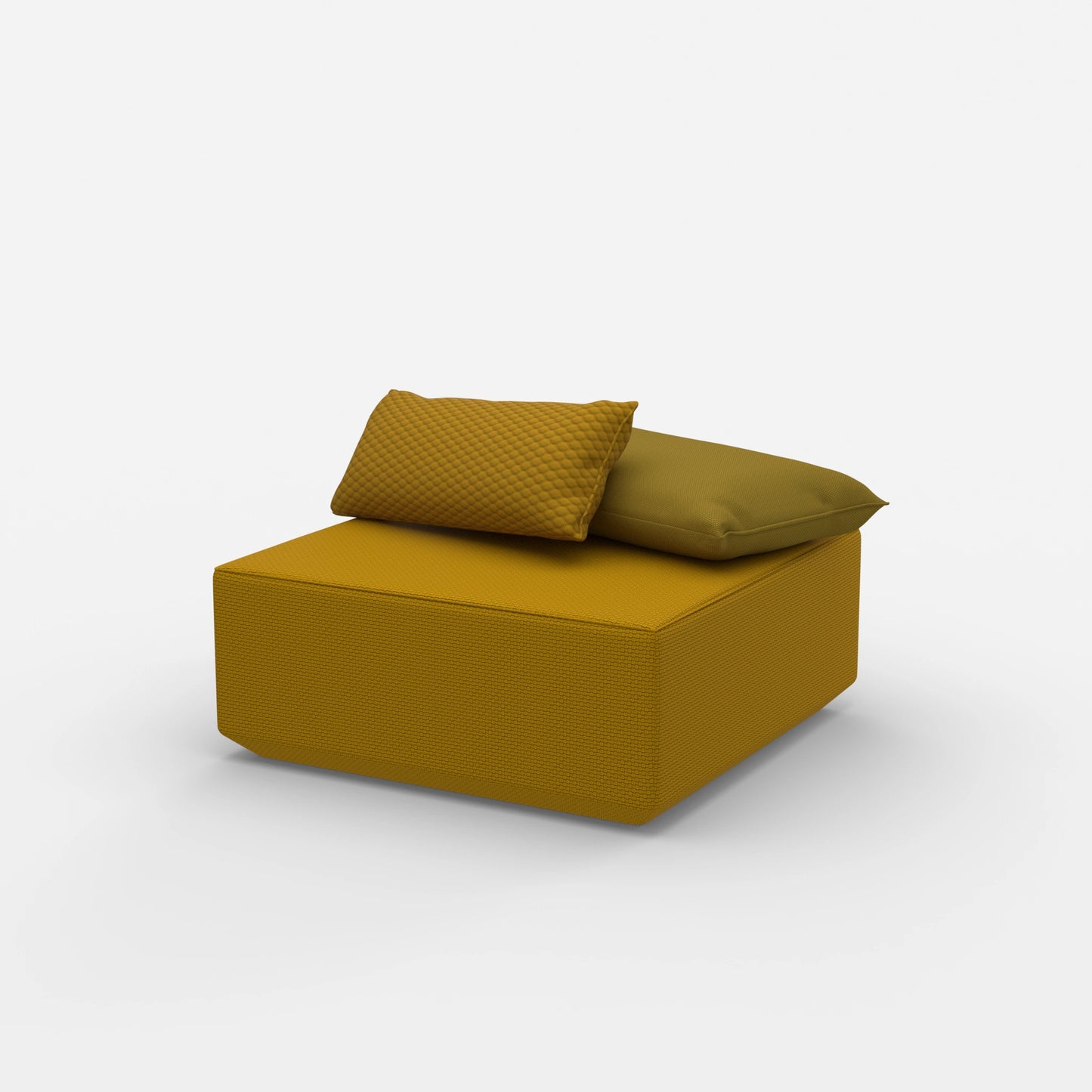 Pouf quadrato moderno visto di lato