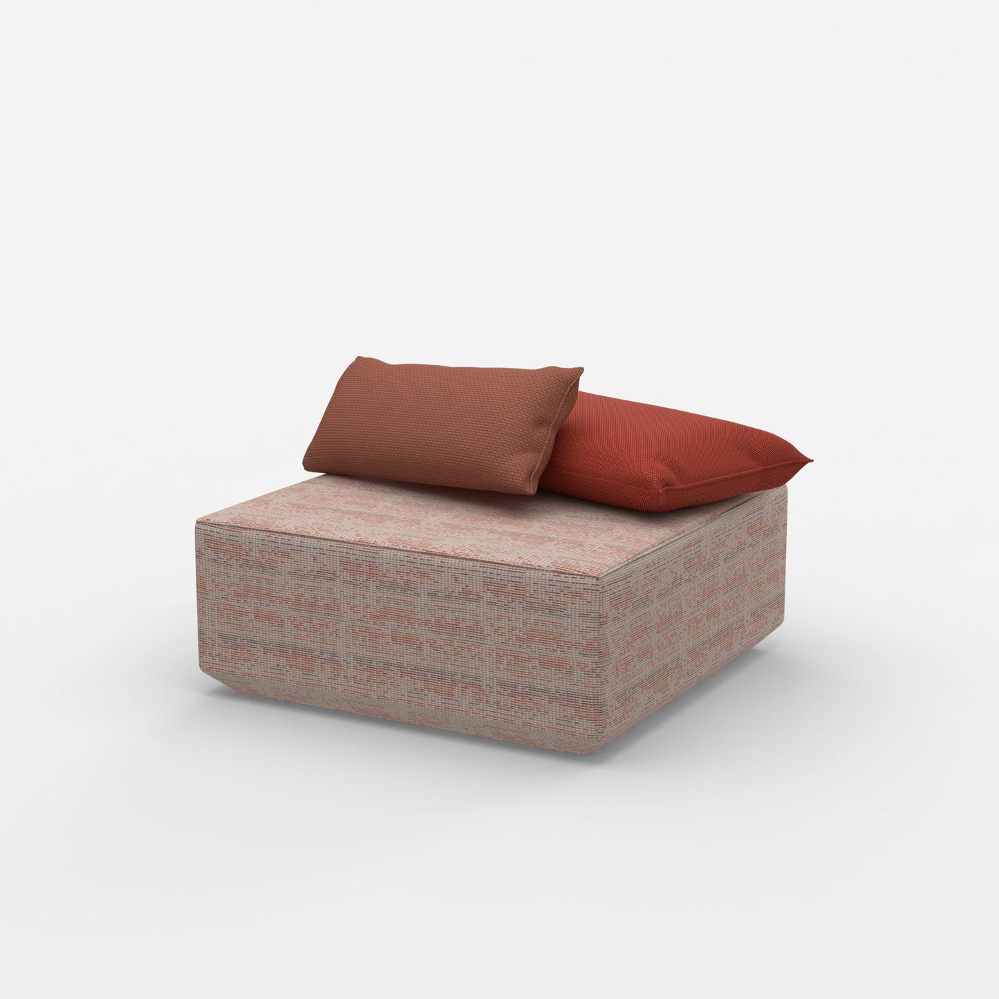 Pouf quadrato moderno visto di lato